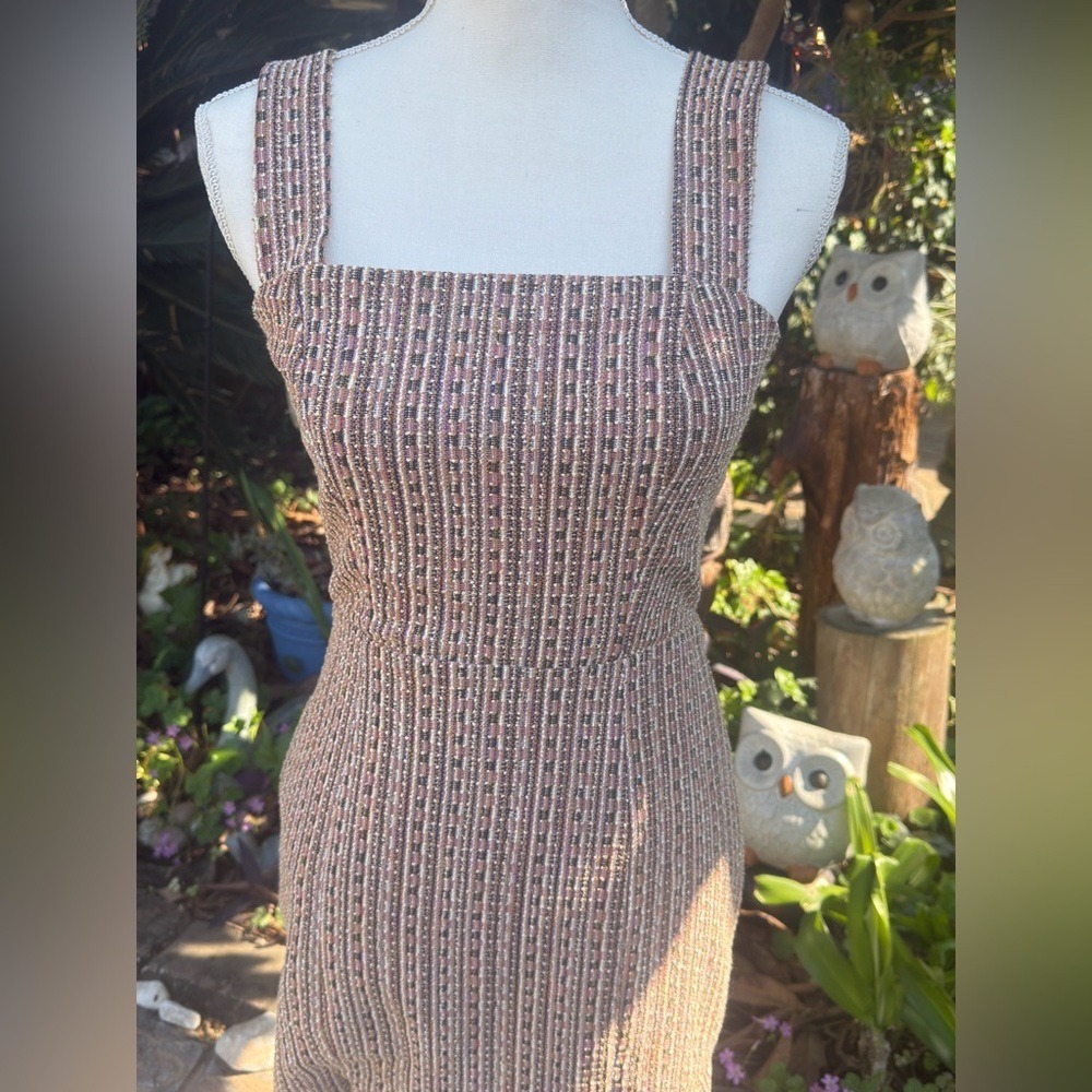 Francesca's Textured/Tweed Knit Bodycon Mini Dress | Boho Neutral